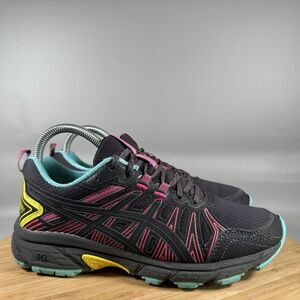 Asics Gel Venture 7 Shoes Womens 7 Black Running Training Trail Sneakers